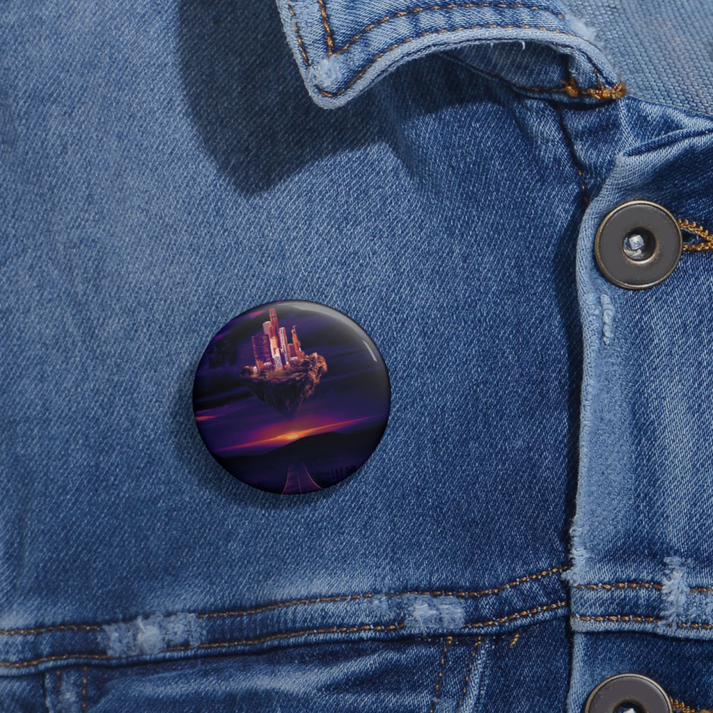 Abandoned Desert City Pin - Dystopian Landscape Button