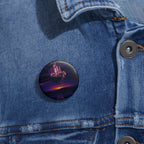 Abandoned Desert City Pin - Dystopian Landscape Button