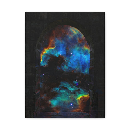 Stellar Castle Window Canvas Wall Art - Galaxy Cosmos Decor