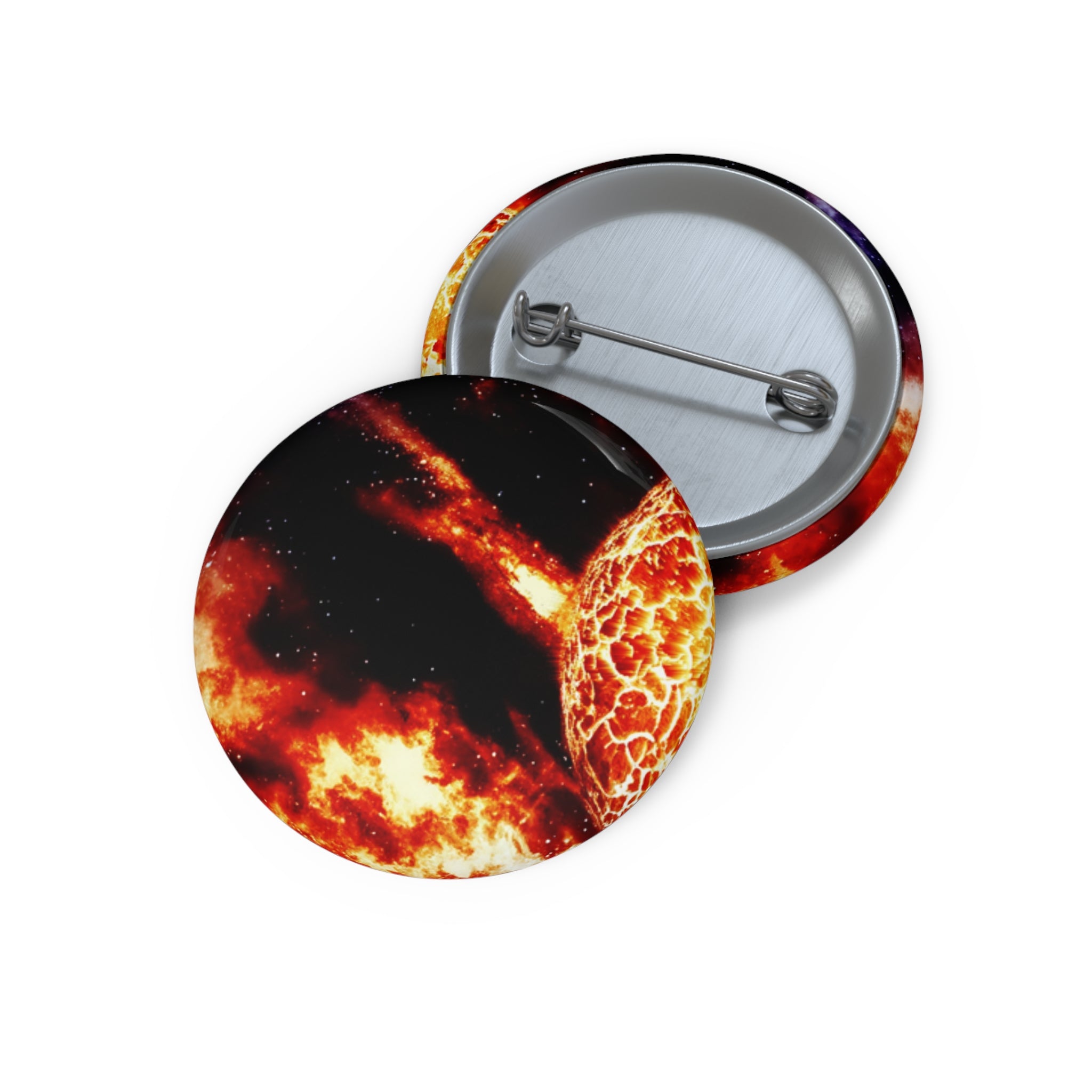 Solar Blast Pin - Cosmic Nebula Art Button