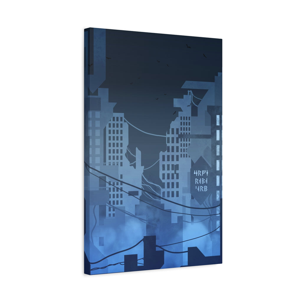 City Lights Canvas Wall Art - Neon Cyberpunk Cityscape Decor