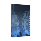 City Lights Canvas Wall Art - Neon Cyberpunk Cityscape Decor