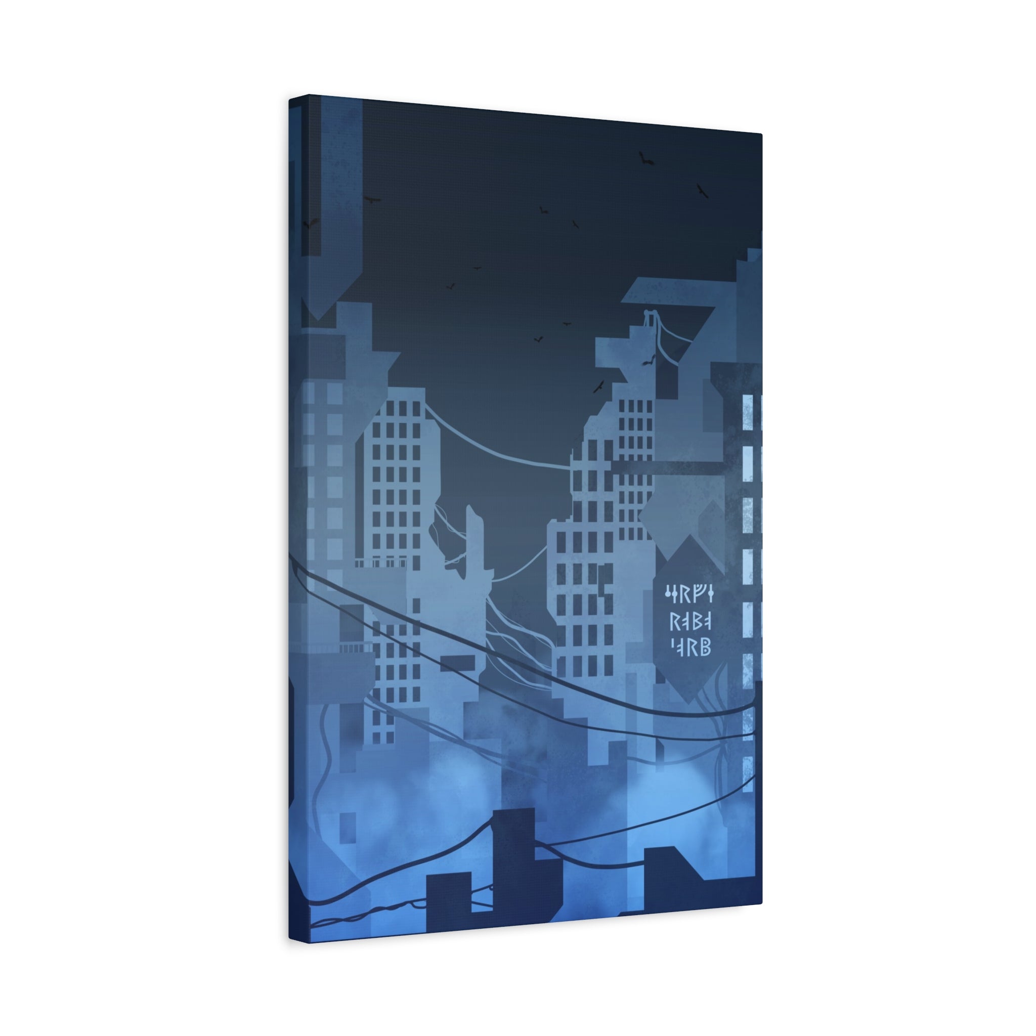 City Lights Canvas Wall Art - Neon Cyberpunk Cityscape Decor