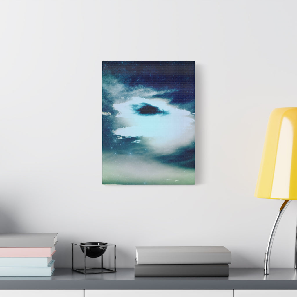 Sunset Space Mountains Canvas Art | Retro Vaporwave Galactic Landscape Wall Decor