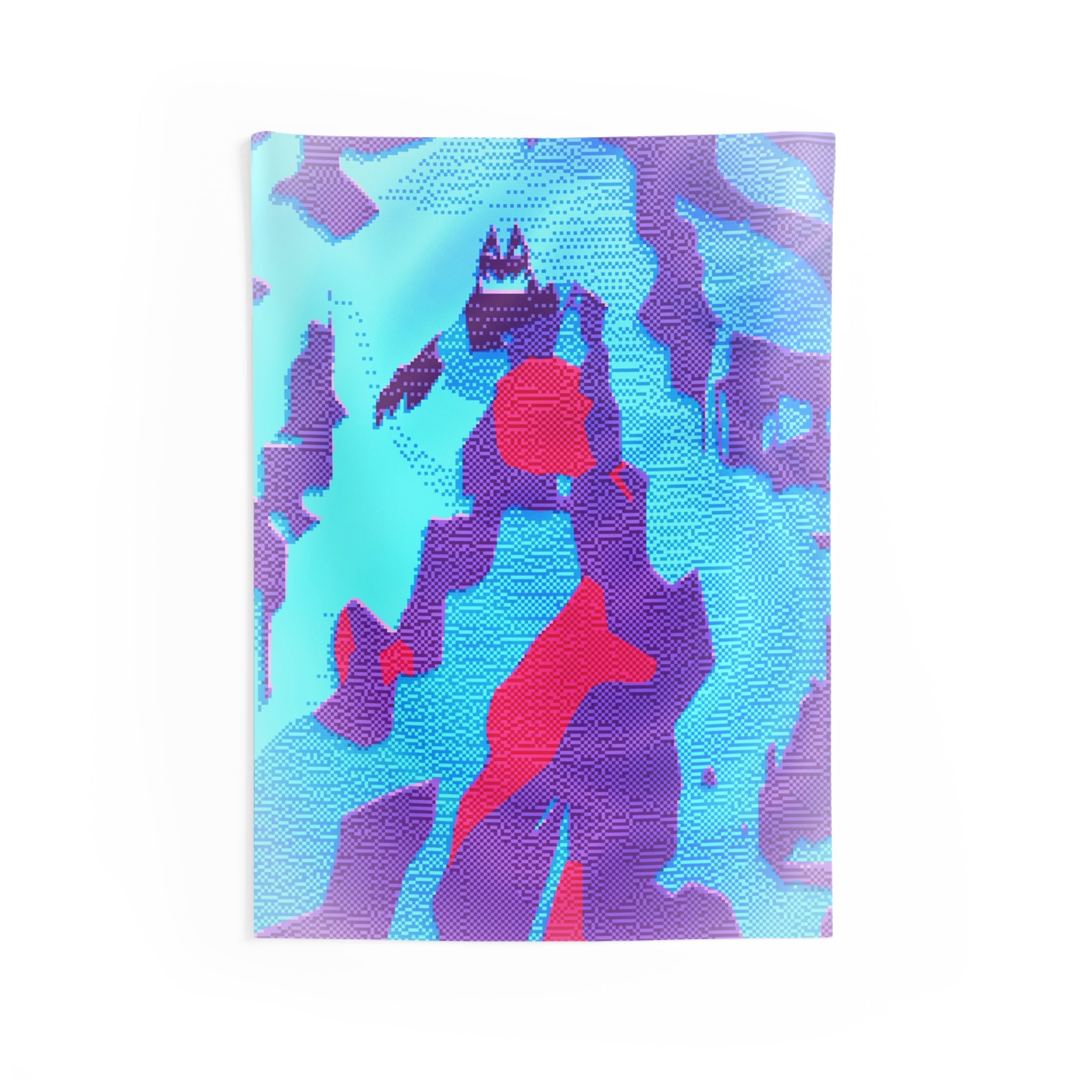 Retro Ice Cave Tapestry - Cool-Toned Glacial Wall Hanging