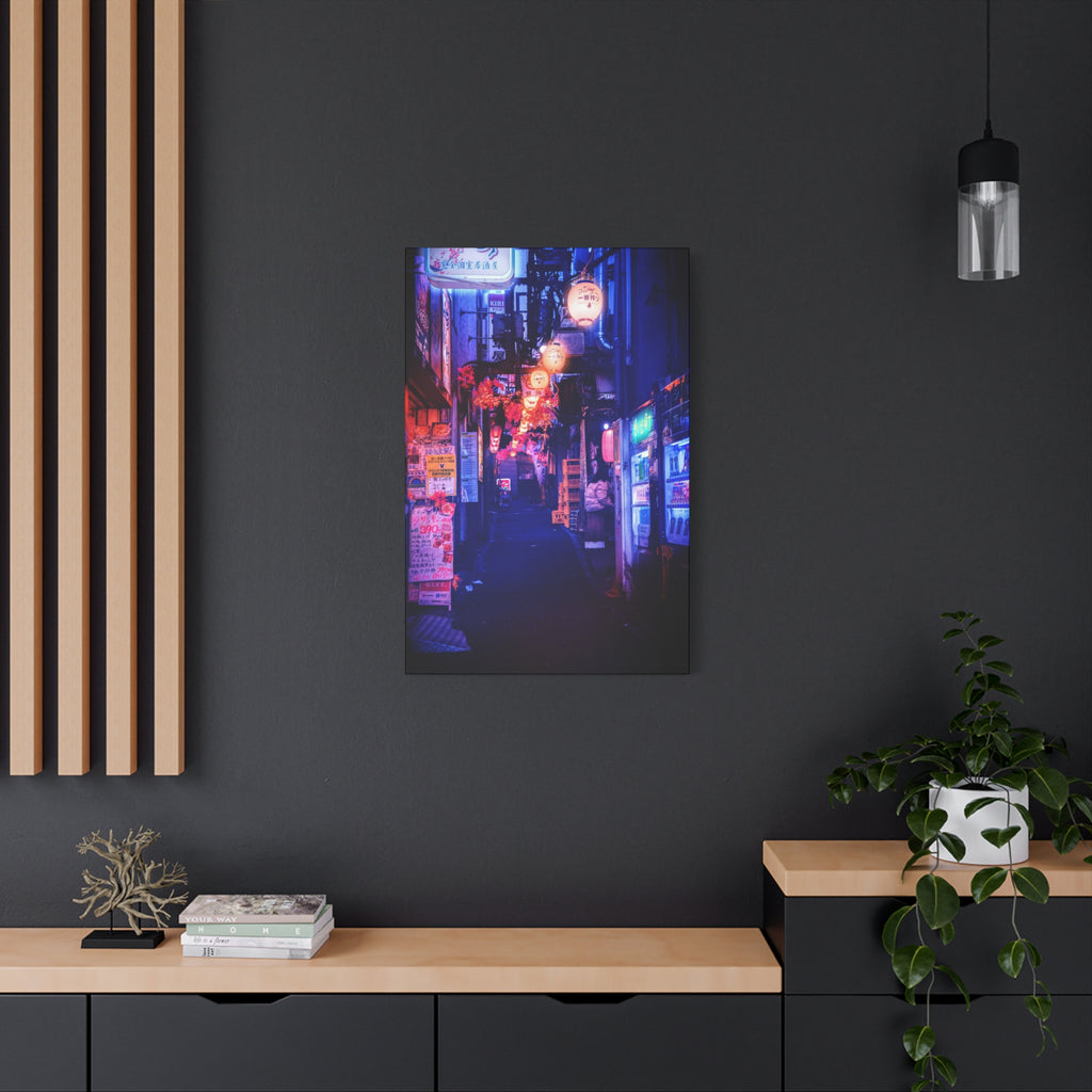 Japanese City Punk FX Canvas Wall Art - Cyberpunk Street Decor