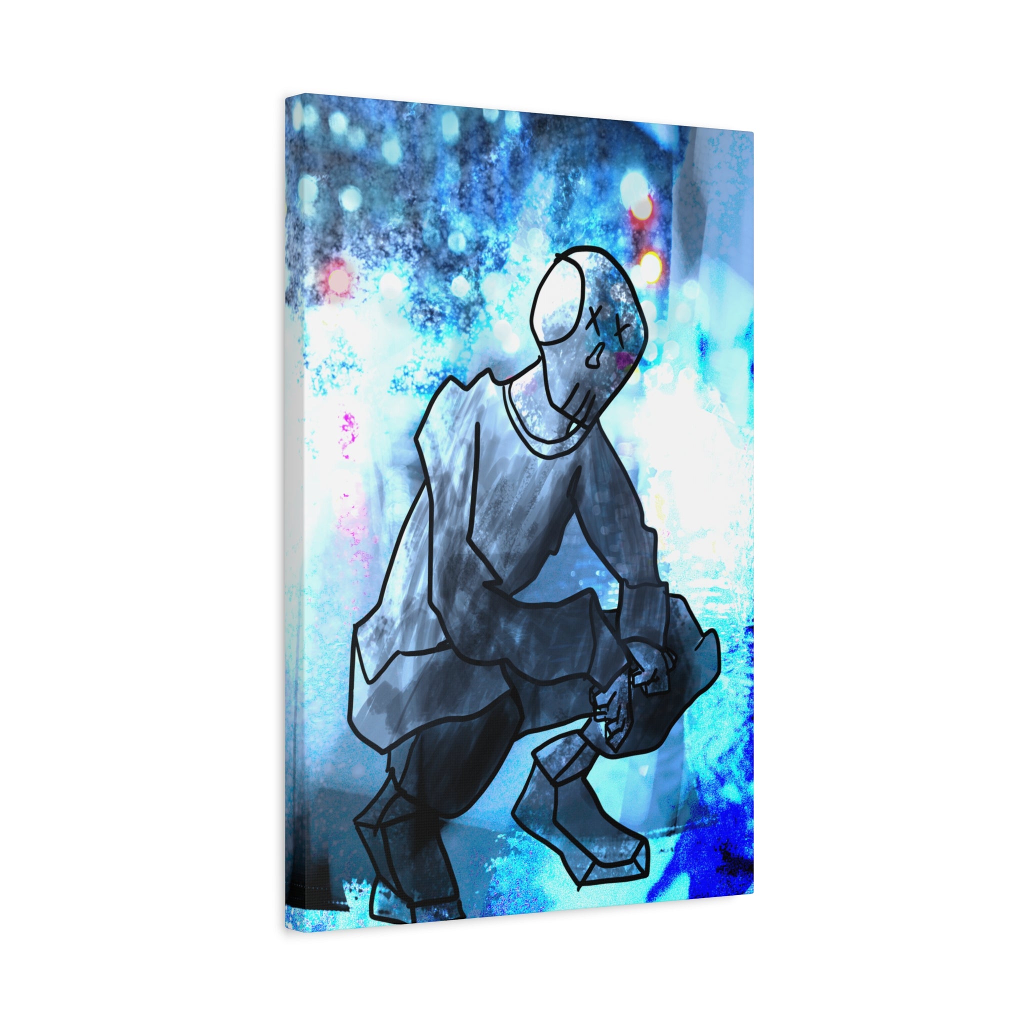 Robot Man Canvas Wall Art - Cyberpunk Android Dystopian Decor