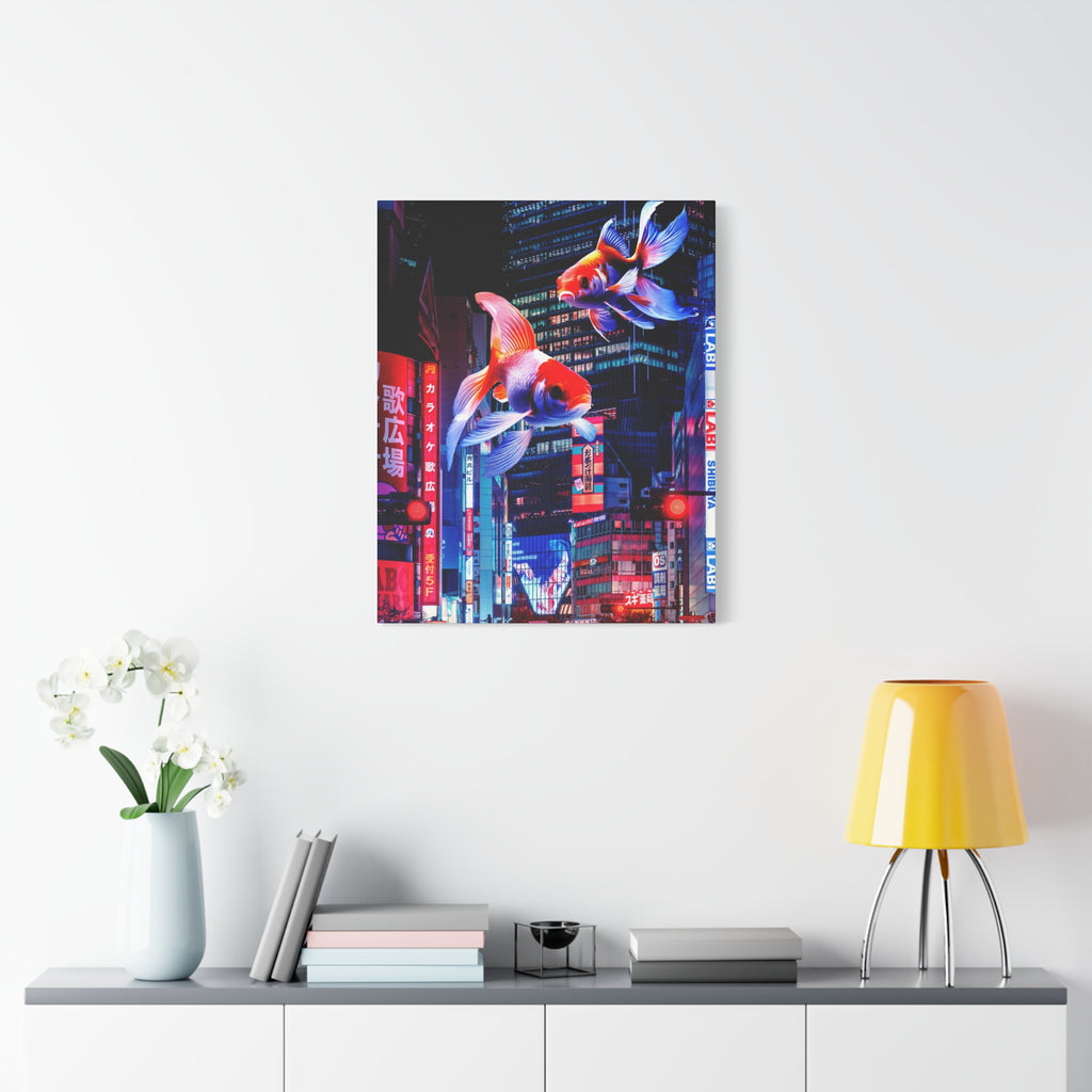 Japanese City Punk FX.2 Canvas Wall Art - Neon Japan Cyberpunk Street