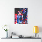 Japanese City Punk FX.2 Canvas Wall Art - Neon Japan Cyberpunk Street