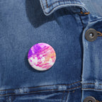 Spirit Wolf Mountain Path Pin - Group Wolves Mountain Art Button