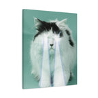 Laser Cat Canvas Wall Art - Funny Sci-Fi Space Feline Decor