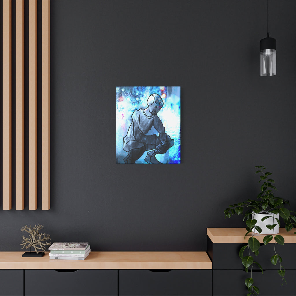 Robot Man Canvas Wall Art - Cyberpunk Android Dystopian Decor