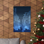 City Lights Abandoned City Poster - Cyberpunk Dystopian Art