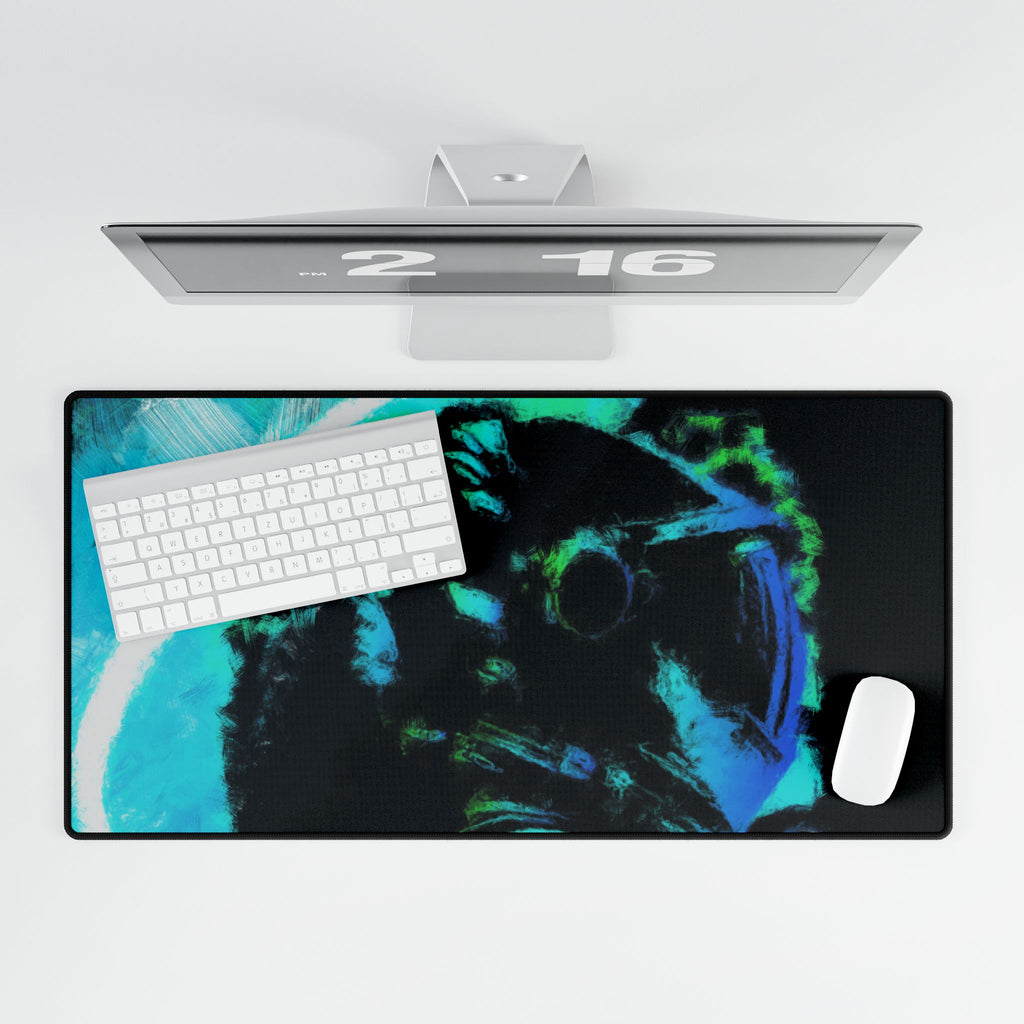 Grunge Space Man Mouse Pad - Splatter Astronaut Desk Mat