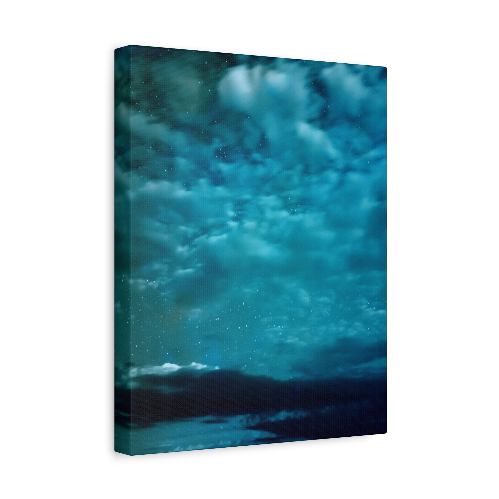 Serene Blue Sunrise Canvas Wall Art - Peaceful Misty Lake Decor