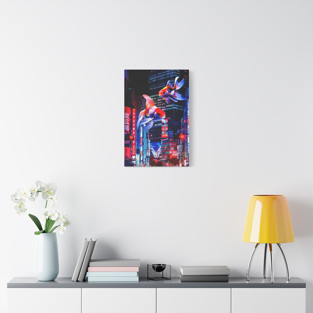 Japanese City Punk FX.2 Canvas Wall Art - Neon Japan Cyberpunk Street
