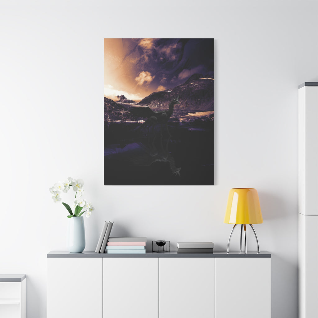 Baby Winged Dragon Canvas Wall Art - Fantasy Creature Decor