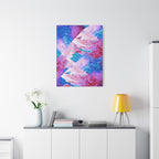 Trippy Pink and Blue Fractal Canvas Art | Surreal Abstract Sacred Geometry Wall Decor