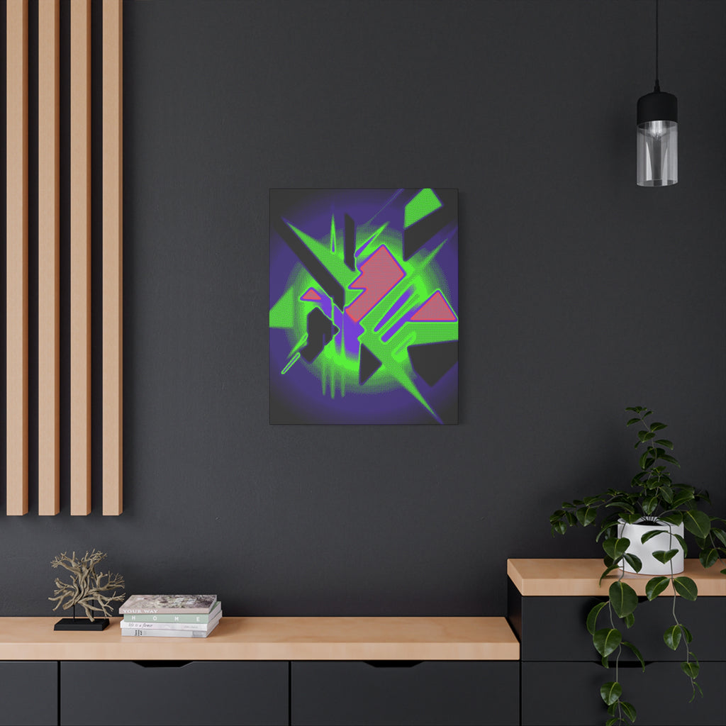 90s Paranoia Canvas Wall Art - Grunge Glitch Trippy Decor