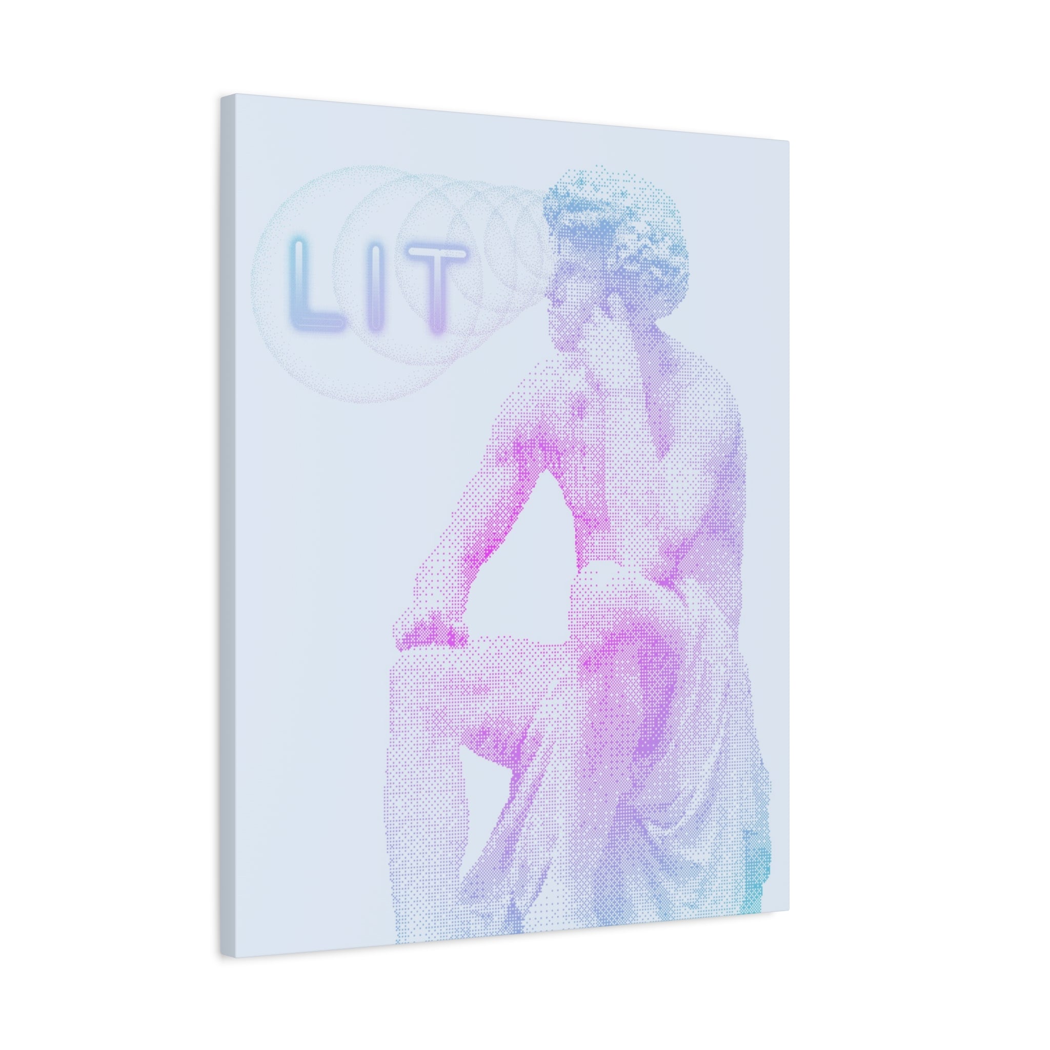 Lit Thinker Canvas Wall Art - Psychedelic Abstract Portrait Decor