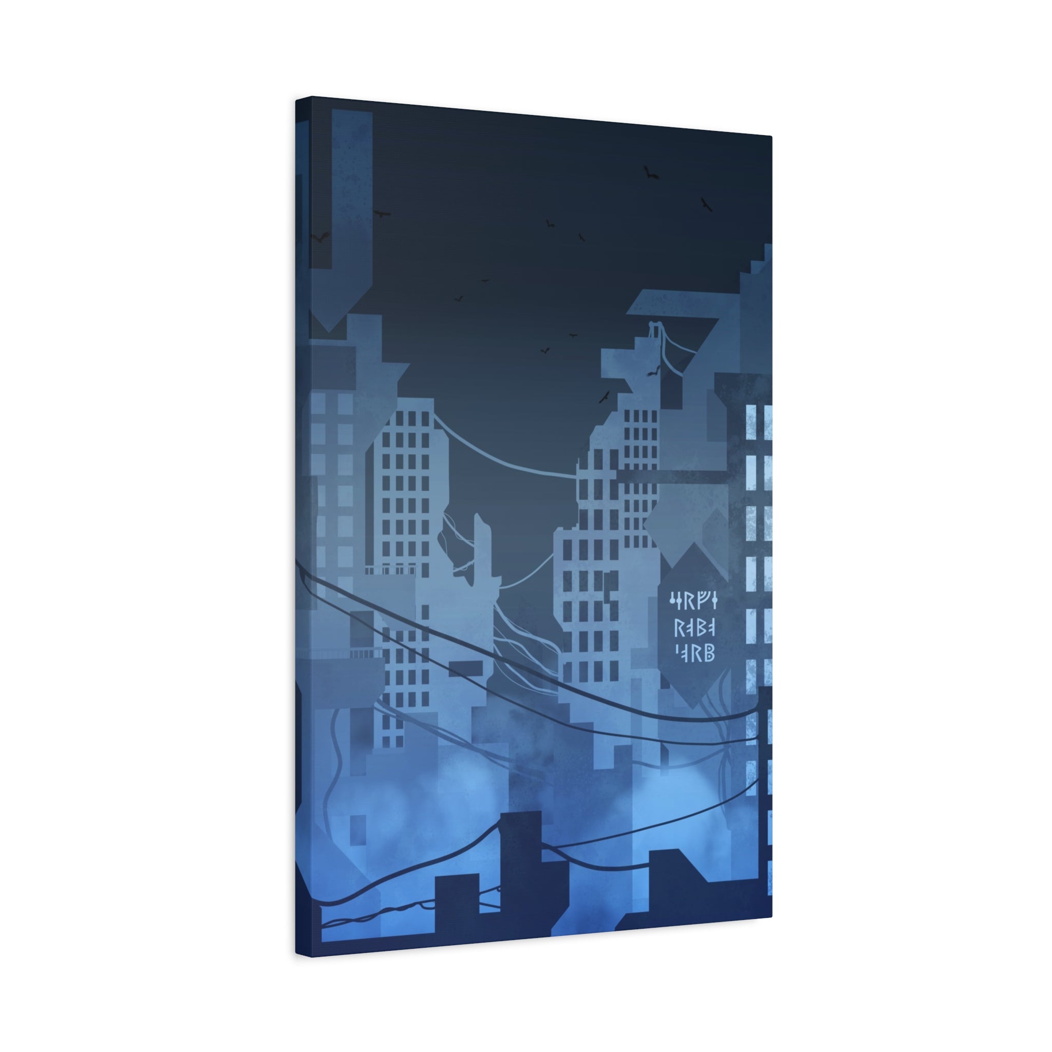 City Lights Canvas Wall Art - Neon Cyberpunk Cityscape Decor