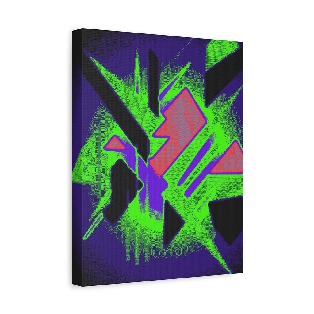 90s Paranoia Canvas Wall Art - Grunge Glitch Trippy Decor