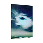 Sunset Space Mountains Canvas Art | Retro Vaporwave Galactic Landscape Wall Decor