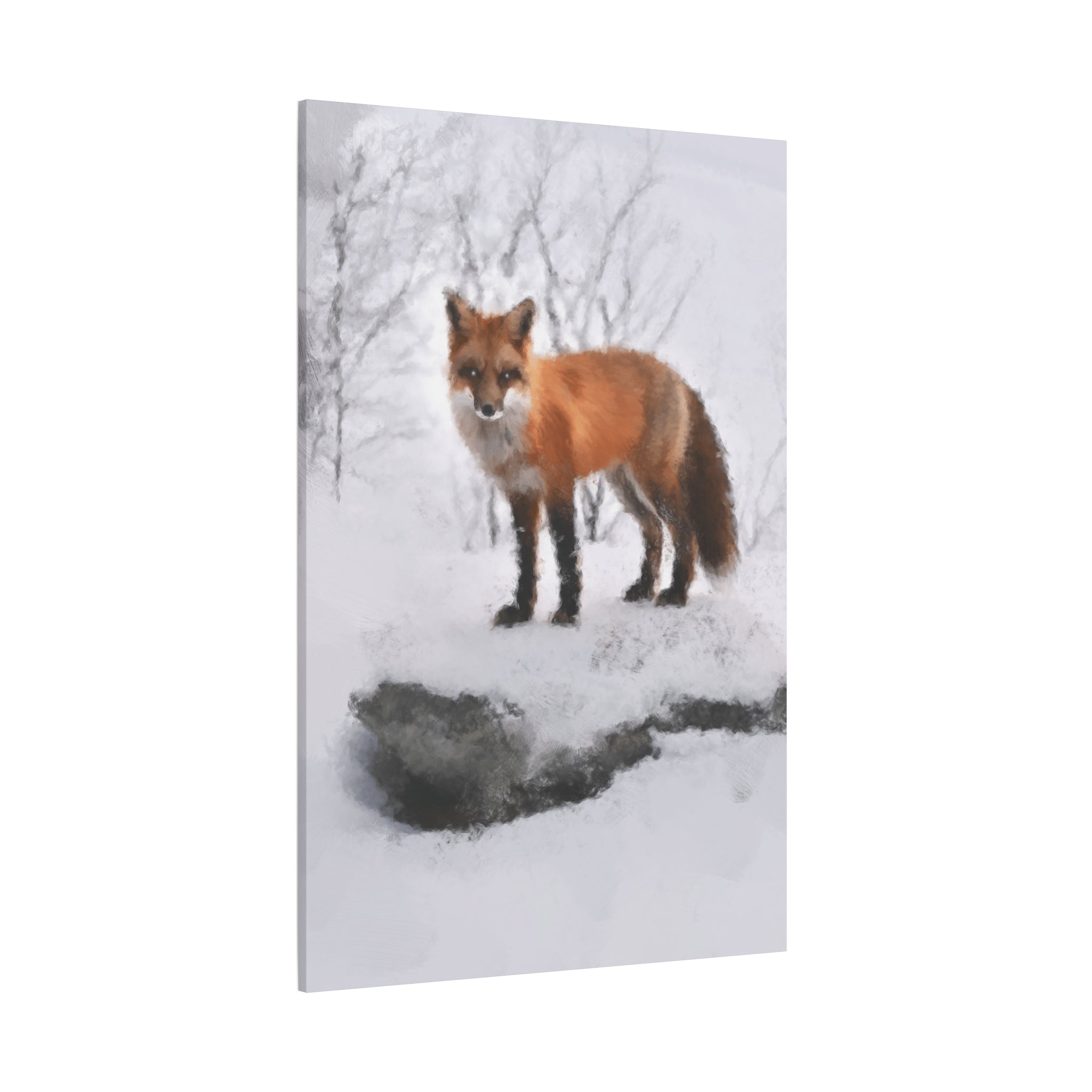 Spirit of the Fox Canvas Wall Art - Psychedelic Geometric Wildlife Decor