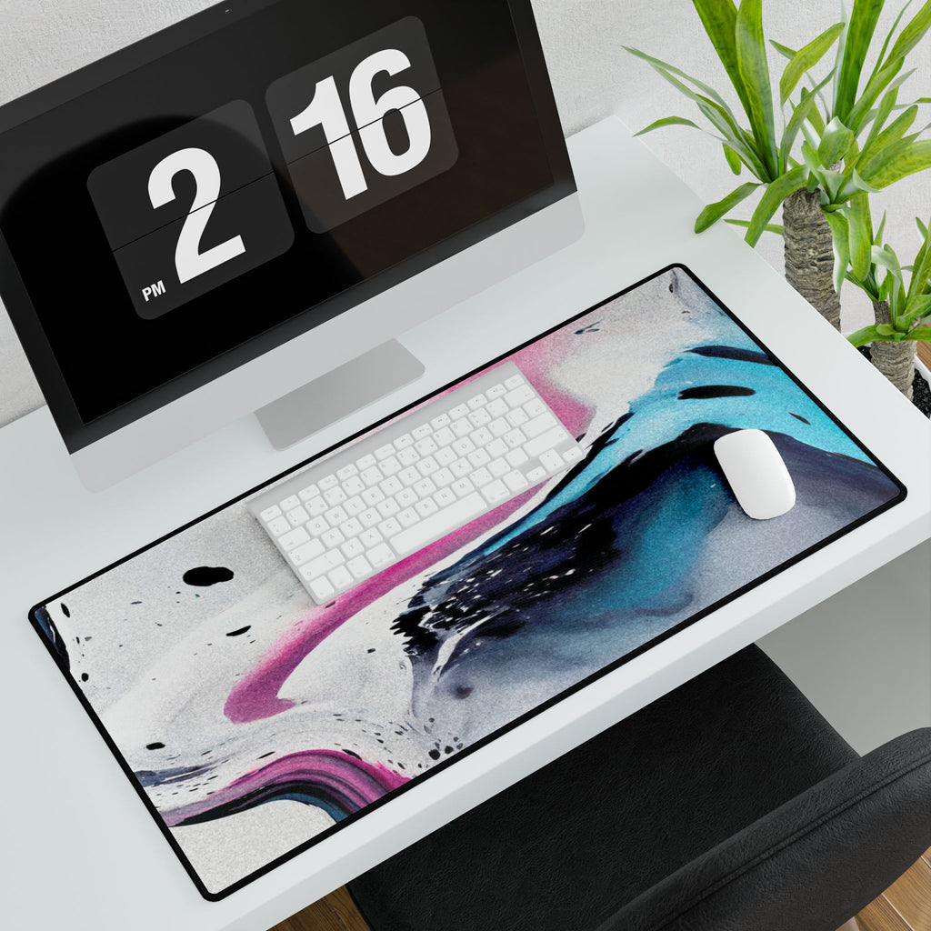 Liquid Dream Desk Mat - Swirling Mix Blue Pink Mouse Pad