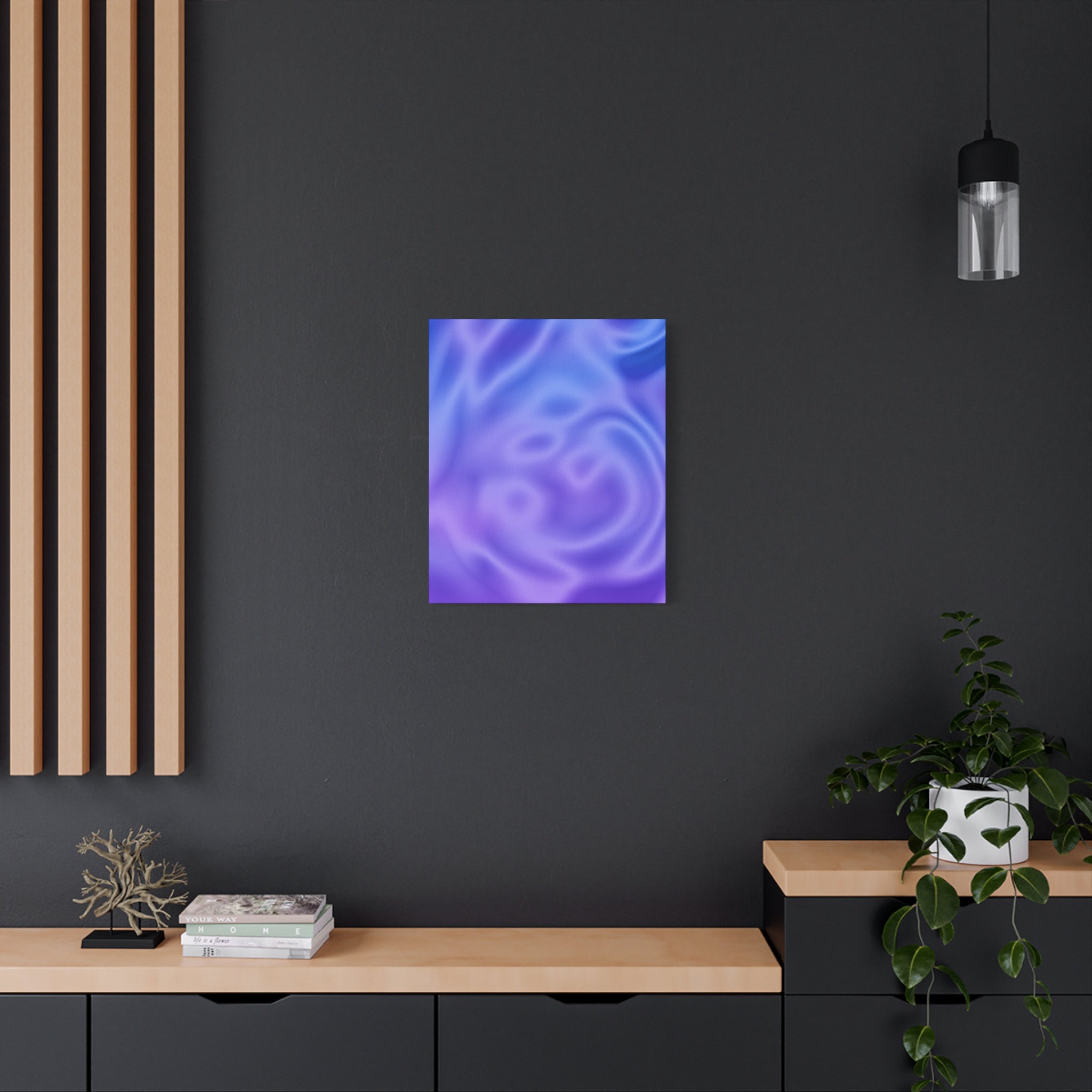 Liquid Metal Mist Pink Canvas Wall Art - Modern Textured Abstract Decor