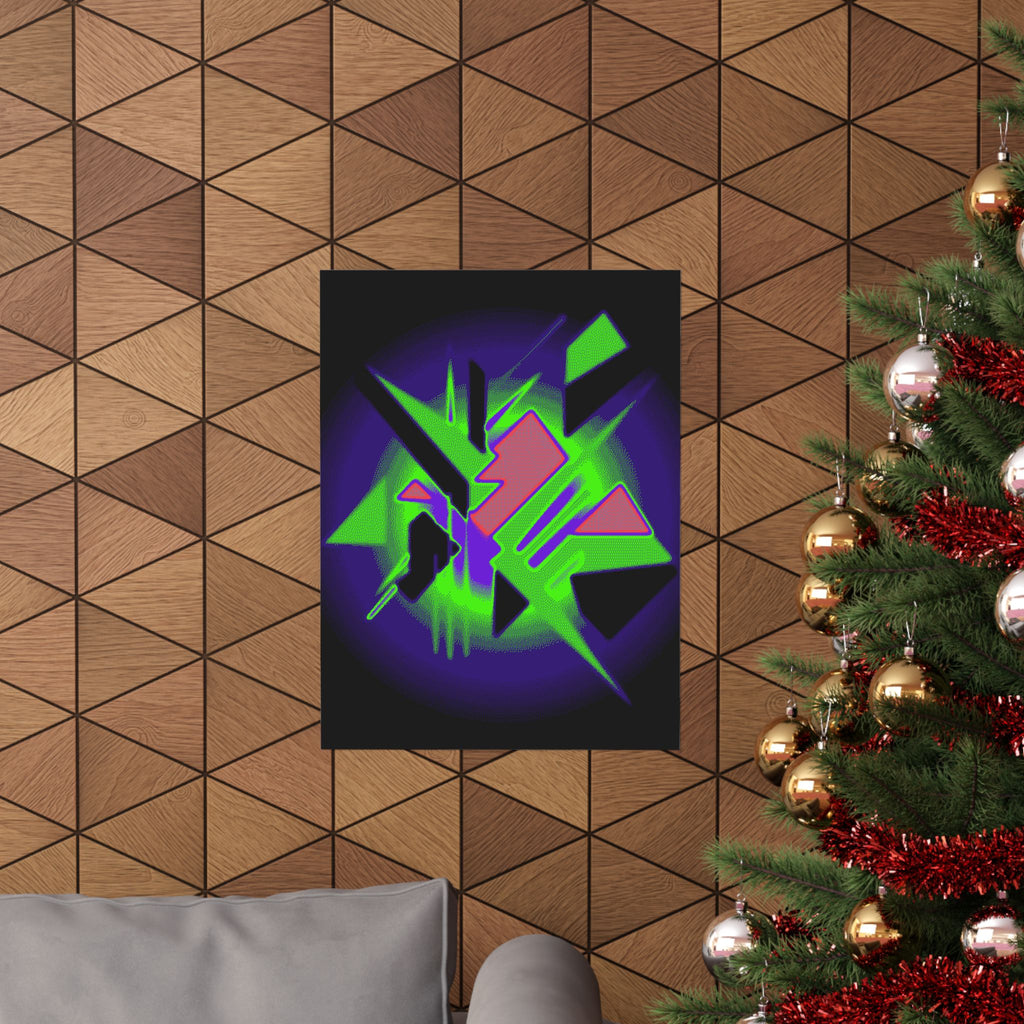 90s Paranoia Vaporwave Poster - Neon Glitch Art Print