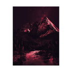 Red Mountain Lake Poster - Dramatic Landscape Art Print