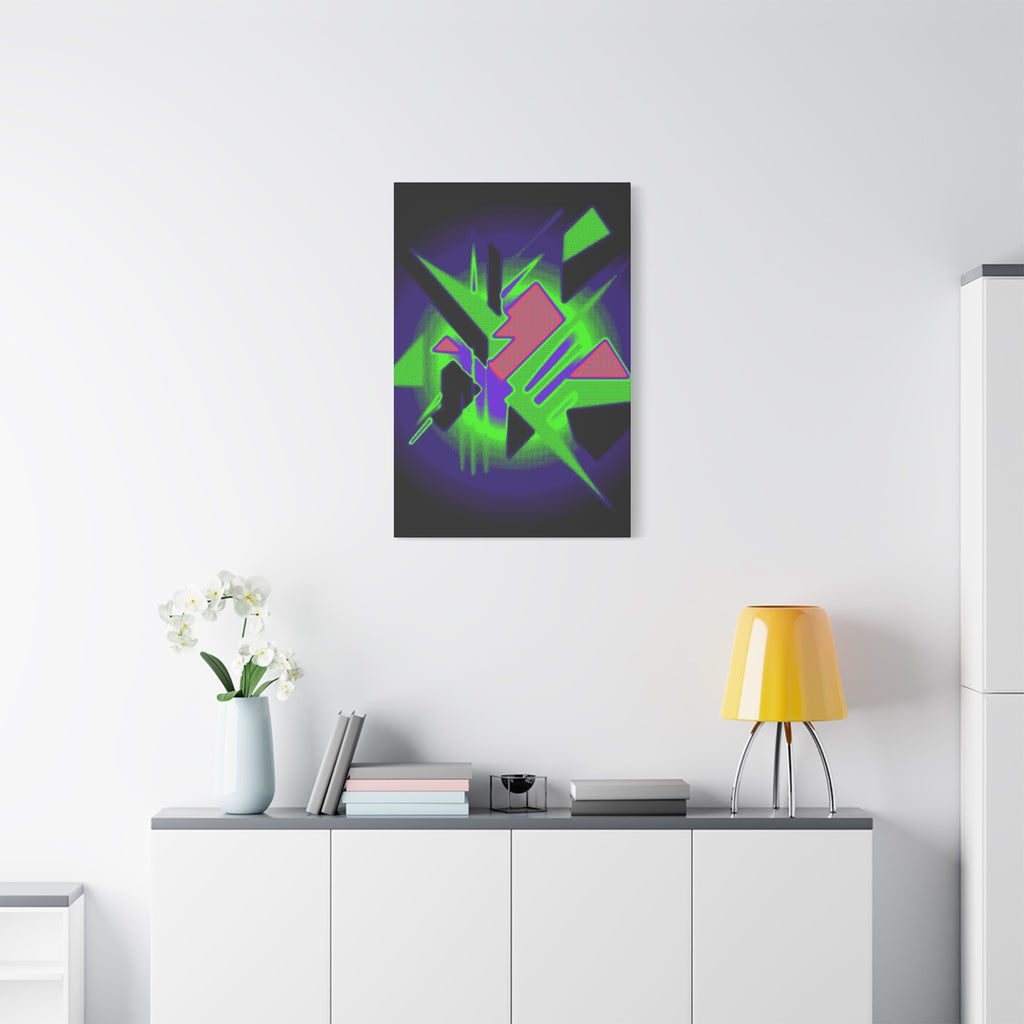 90s Paranoia Canvas Wall Art - Grunge Glitch Trippy Decor