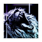 CRT Lion Retro Wave Poster - 80s Synthwave Neon Art Print