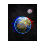 Earth Glitched Poster - Digital Glitch Space Art Print