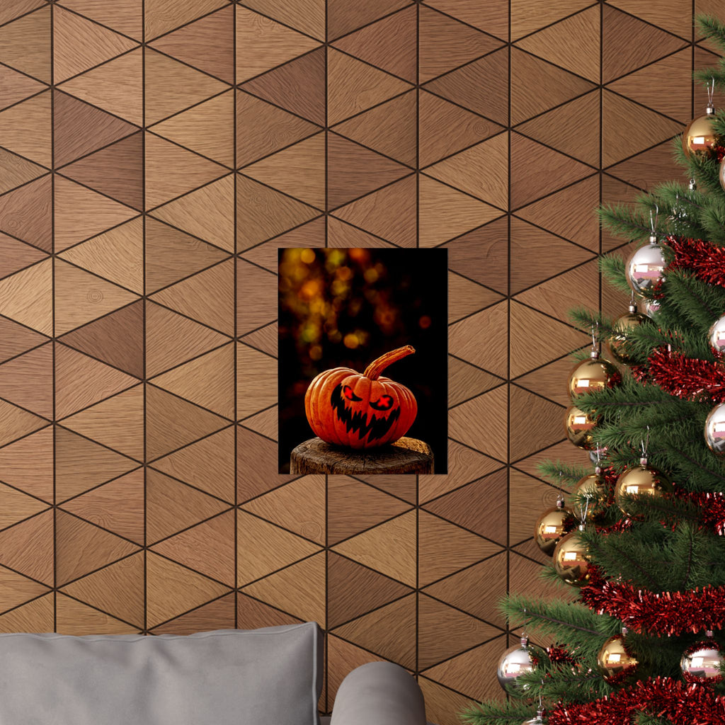 Spooky Pumpkin Nightmare Halloween Vertical Art Prints Seasonal Wall Decor