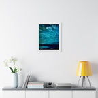 Serene Blue Sunrise Framed Poster - Calm Lake Landscape Wall Art