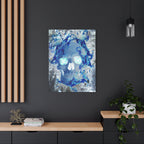 Blue Flame Skull Gothic Canvas Art - Edgy Fire Skeleton Decor