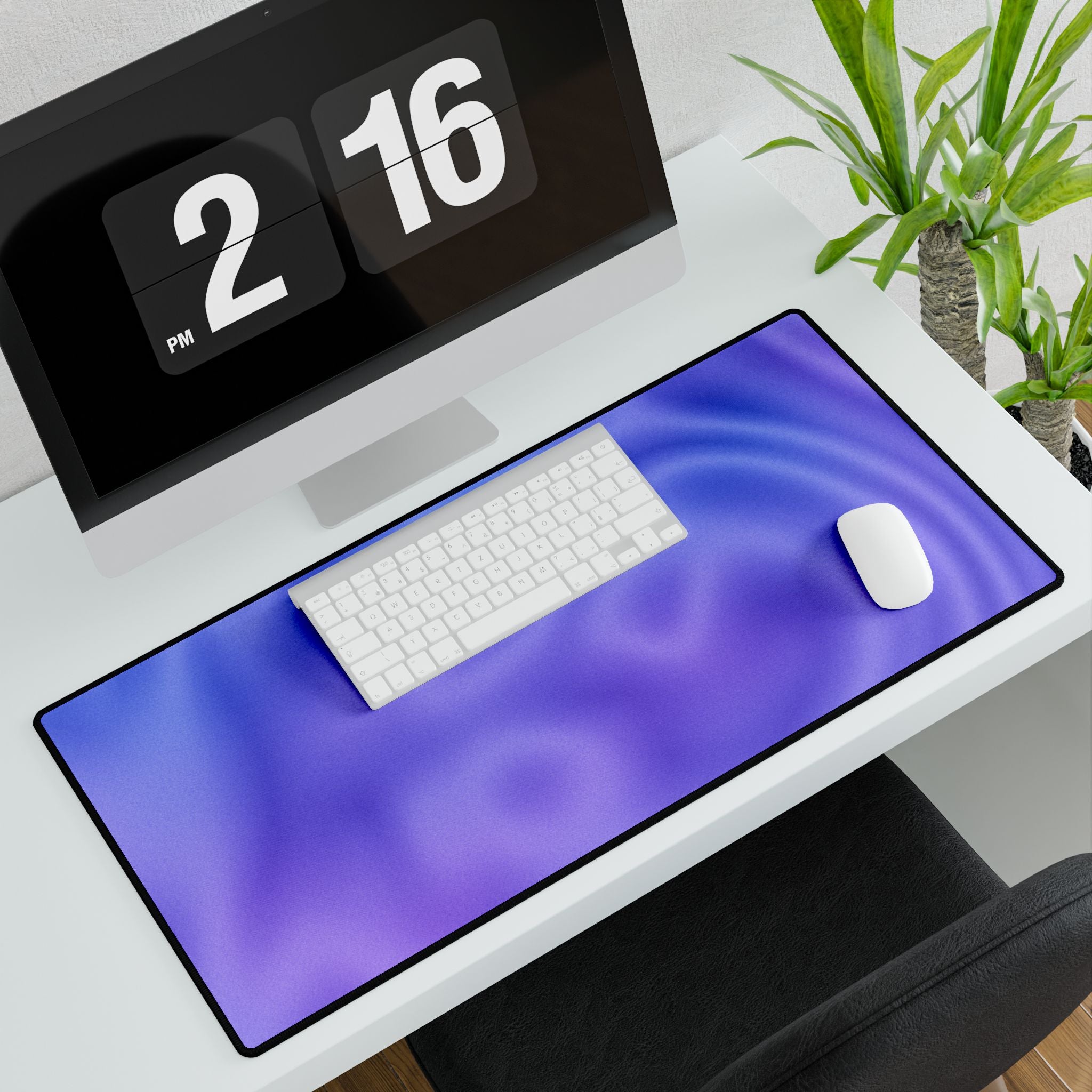 Liquid Metal Mist Pink Desk Mat - Fluid Abstract Mouse Pad