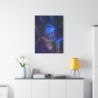 Figure in Space Canvas Wall Art - Cosmic Silhouette Decor