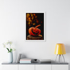 Spooky Pumpkin Framed Vertical Poster - Halloween Decor for Home & Office - Premium Quality Print