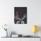 Cyberpunk Slick Street Canvas Wall Art - Neon Alley Decor