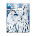 Frost Owl Canvas Wall Art - Winter Animal Fantasy Nature Decor