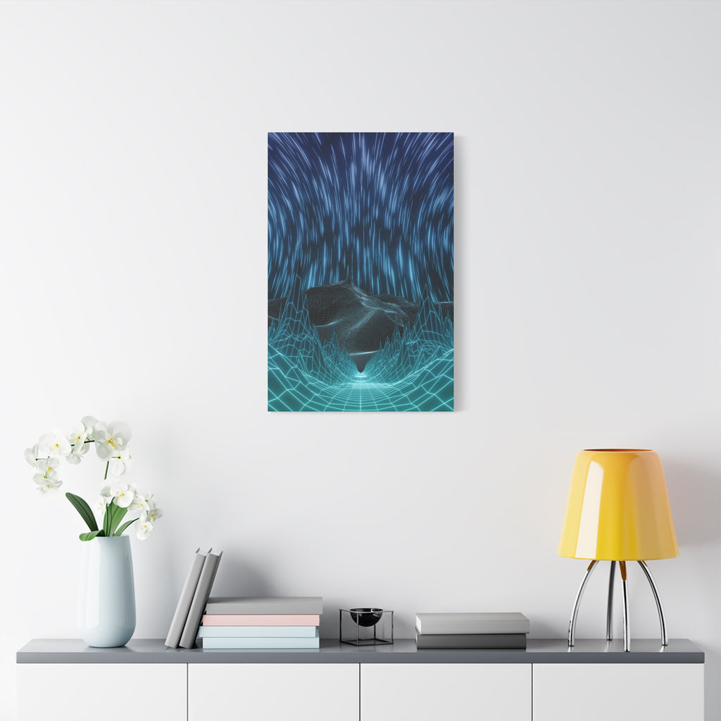 Cyber Wave Escape Canvas Art - Futuristic Neon Synthwave Decor