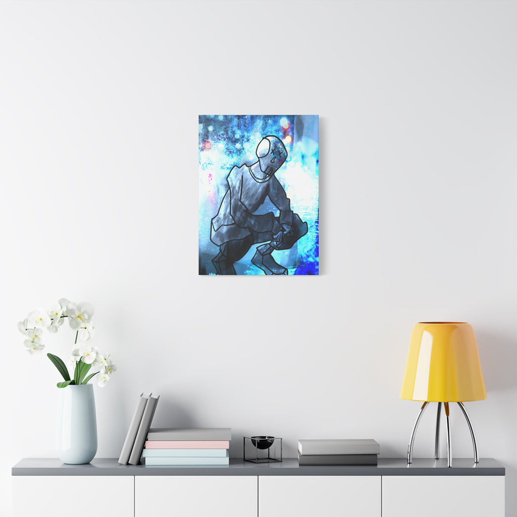 Robot Man Canvas Wall Art - Cyberpunk Android Dystopian Decor