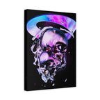 Melted Skeleton Skulls Canvas Wall Art - Gothic Cosmic Skull Decor