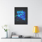 The Data Cube Sci-Fi Cyberpunk Canvas Art | Abstract Tech Futuristic Digital Wall Decor
