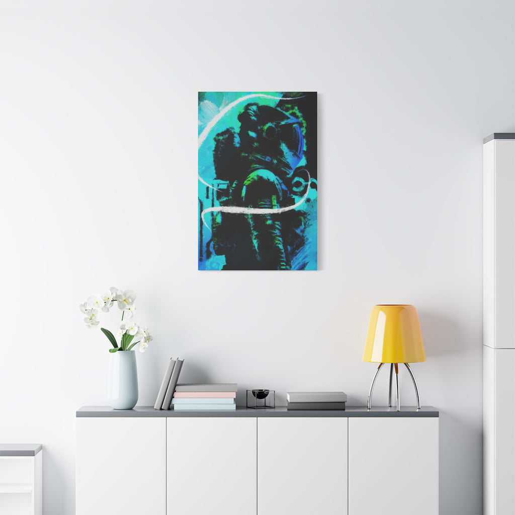 Grunge Space Man Canvas Art - Urban Graffiti Astronaut Decor