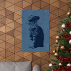 Grey Tabby in a Sunhat Poster - Cute Cat Art Print