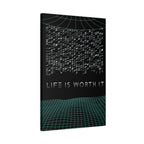 Life Is Worth It Canvas Wall Art - Abstract Symbolic Cyber Decor